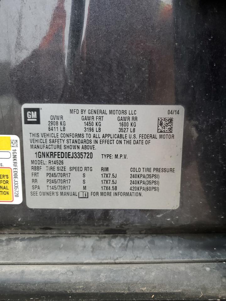 2014 Chevrolet Traverse Ls VIN: 1GNKRFED0EJ335720 Lot: 70896985