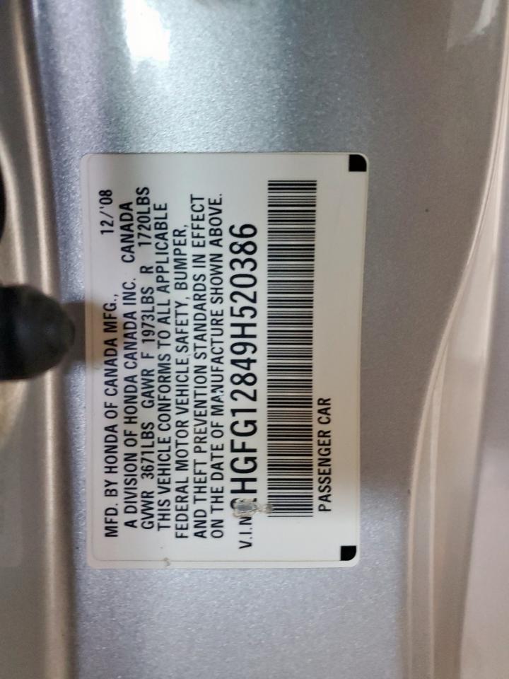 2009 Honda Civic Ex VIN: 2HGFG12849H520386 Lot: 68198555