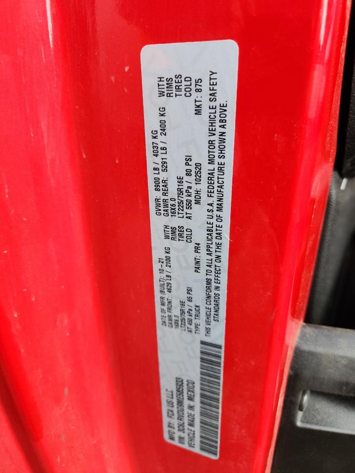 2021 Ram Promaster 2500 2500 High VIN: 3C6LRVDG9ME585933 Lot: 68498225
