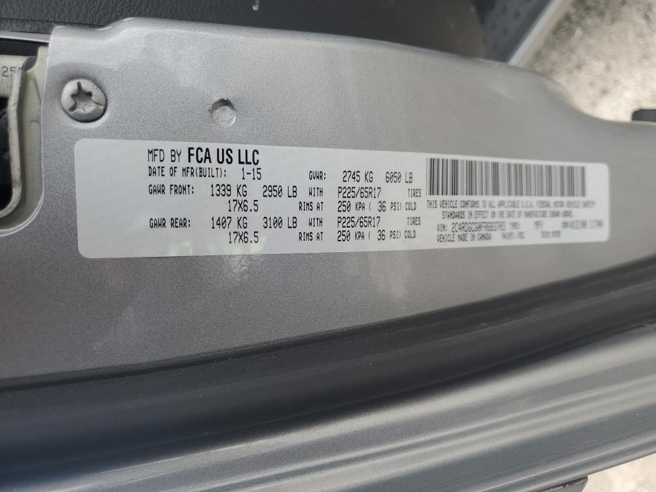 2015 Dodge Grand Caravan Sxt VIN: 2C4RDGCG0FR683703 Lot: 69616425