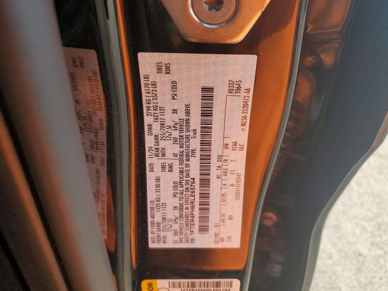 2024 Ford Ranger Xl VIN: 1FTER4PH6RLLE6576 Lot: 68246865