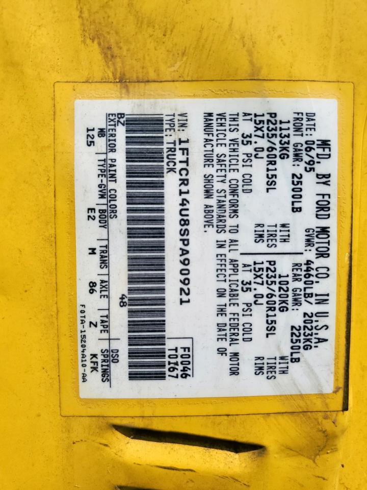 1995 Ford Ranger Super Cab VIN: 1FTCR14U8SPA90921 Lot: 68700005