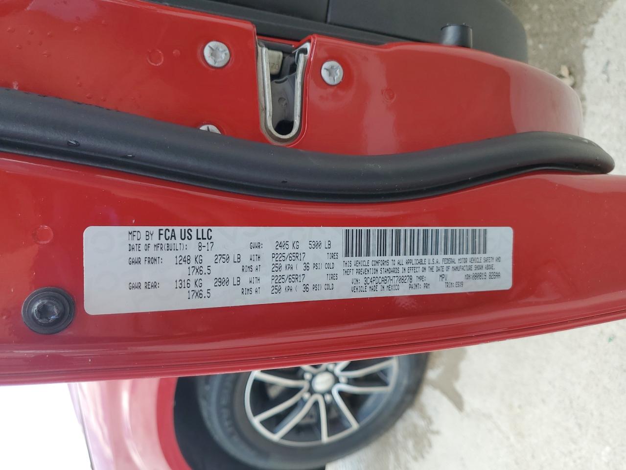 2017 Dodge Journey Se VIN: 3C4PDCAB7HT708278 Lot: 67087325