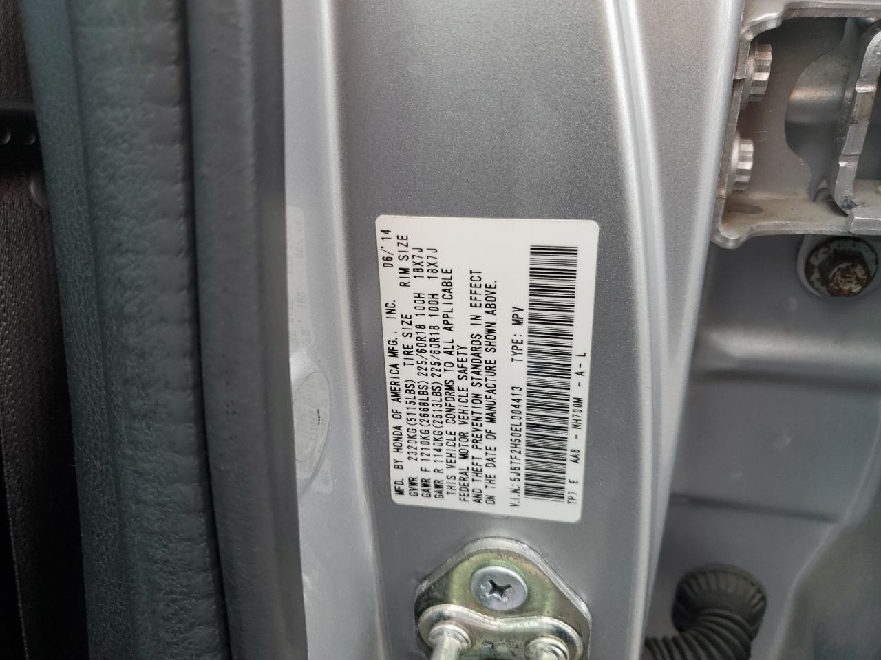 2014 Honda Crosstour Exl VIN: 5J6TF2H50EL004413 Lot: 69232685