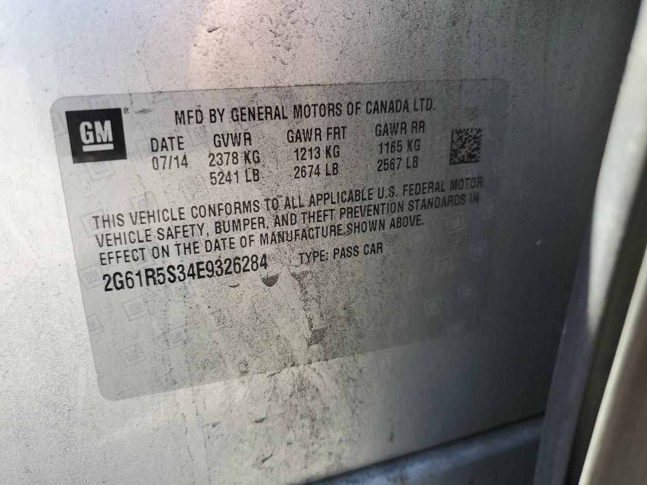 2014 Cadillac Xts Premium Collection VIN: 2G61R5S34E9326284 Lot: 69959775