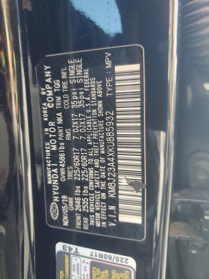 2019 Hyundai Tucson Se VIN: KM8J23A4XKU885932 Lot: 69150515