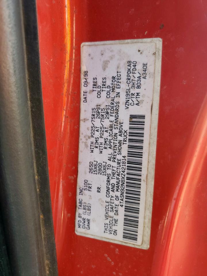 1999 Toyota Tacoma Xtracab Prerunner VIN: 4TASN92N8XZ421814 Lot: 68216405