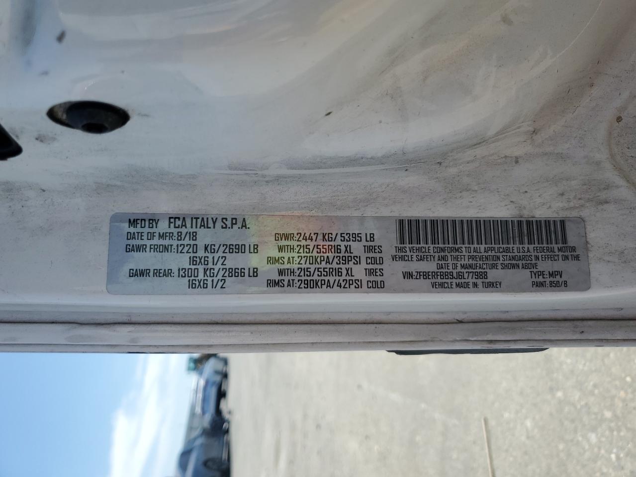 ZFBERFBB9J6L77988 2018 Ram Promaster City Slt