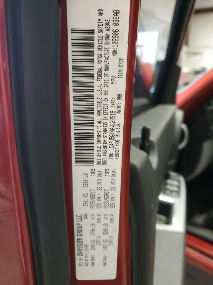 2010 Dodge Nitro Sxt VIN: 1D4PU5GK4AW122515 Lot: 68050895