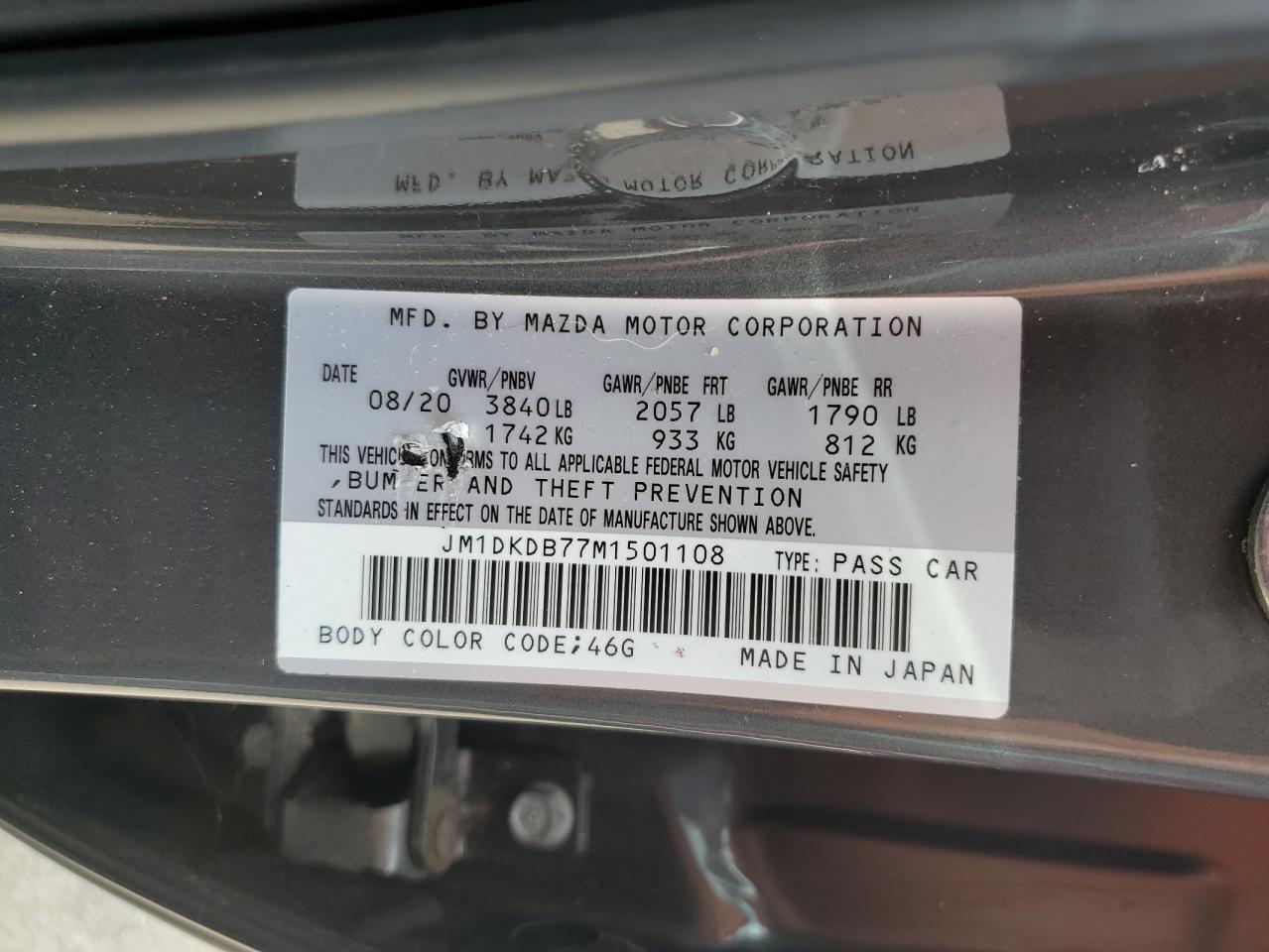 2021 Mazda Cx-3 Sport VIN: JM1DKDB77M1501108 Lot: 70744855