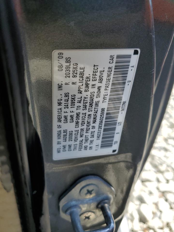 2009 Honda Accord Exl VIN: 1HGCS12839A025998 Lot: 69200885