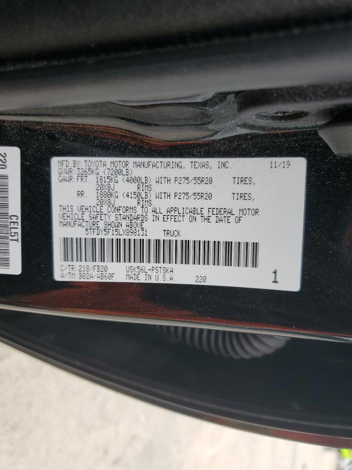 2020 Toyota Tundra Crewmax Sr5 VIN: 5TFDY5F15LX898131 Lot: 69872005