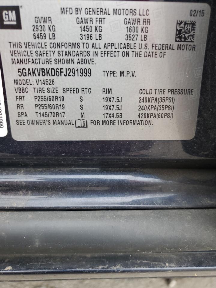 2015 Buick Enclave VIN: 5GAKVBKD6FJ291999 Lot: 69267545