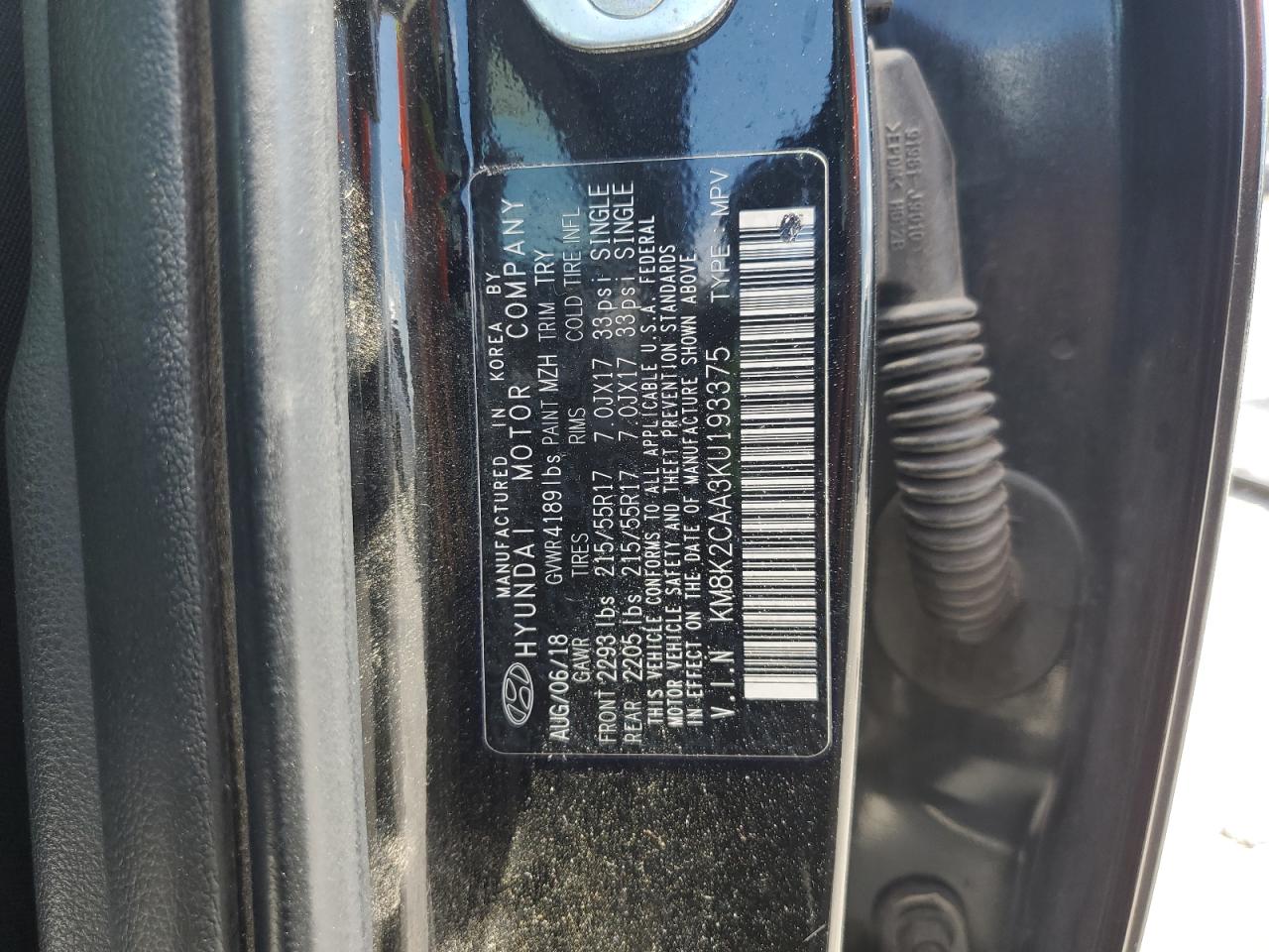 2019 Hyundai Kona Sel VIN: KM8K2CAA3KU193375 Lot: 67626455