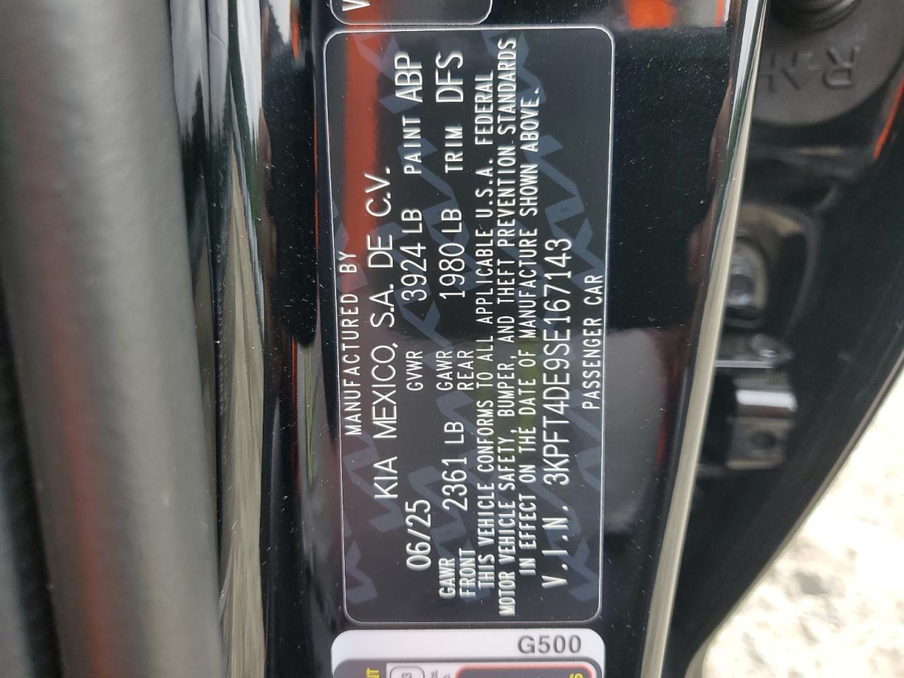 2025 Kia K4 Lx VIN: 3KPFT4DE9SE167143 Lot: 69558615