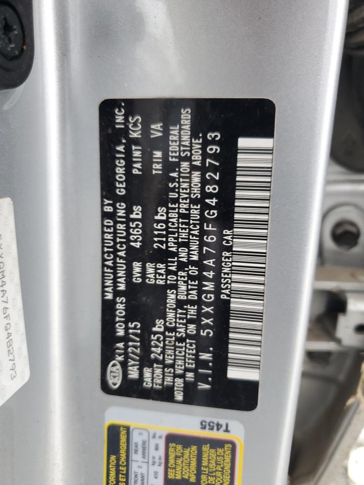 2015 Kia Optima Lx VIN: 5XXGM4A76FG482793 Lot: 68132165