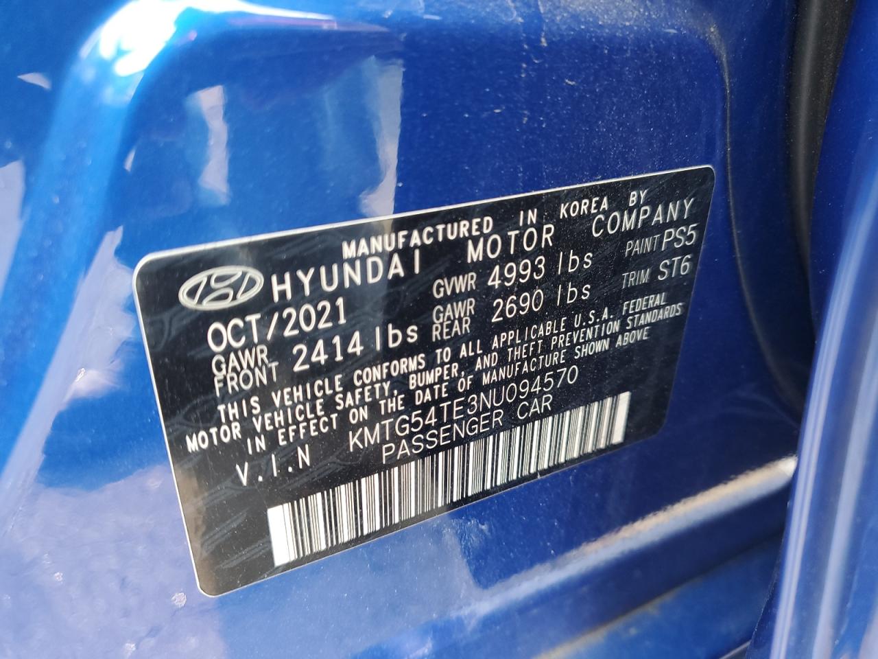 2022 Genesis G70 Base VIN: KMTG54TE3NU094570 Lot: 67584585