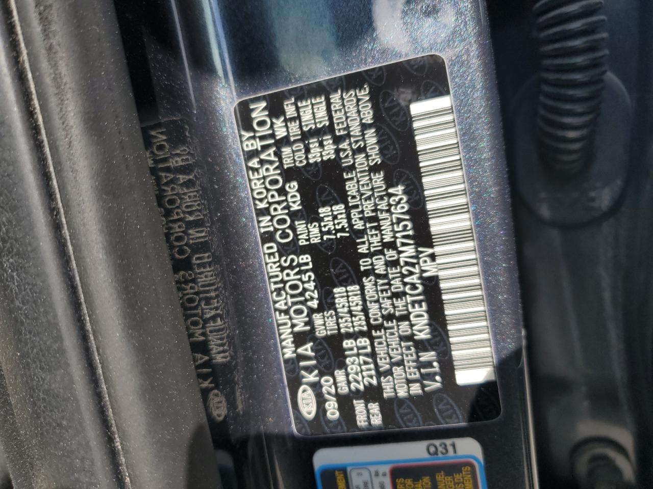 2021 Kia Seltos Sx VIN: KNDETCA27M7157634 Lot: 69869235