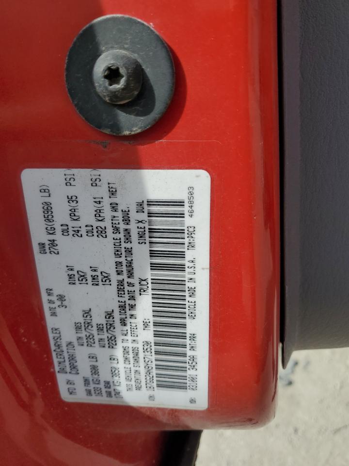 2000 Dodge Dakota Quad VIN: 1B7GG2AN9YS713530 Lot: 70316645