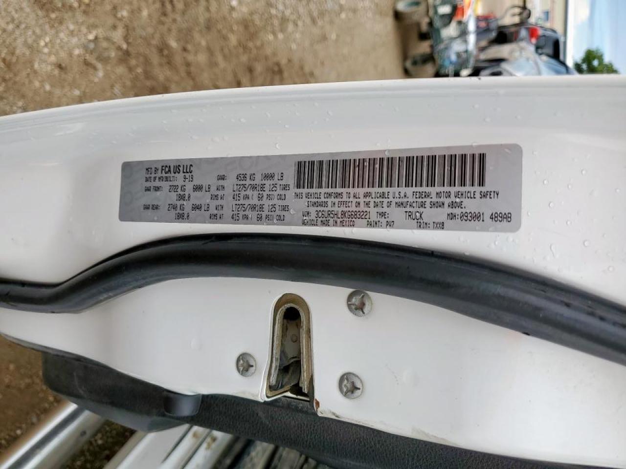 3C6UR5HL8KG683221 2019 Ram 2500 Tradesman