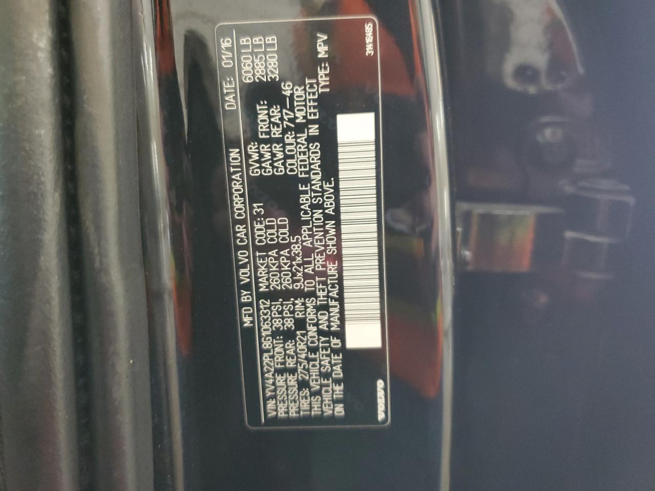 2016 Volvo Xc90 T6 VIN: YV4A22PL8G1063312 Lot: 69387765