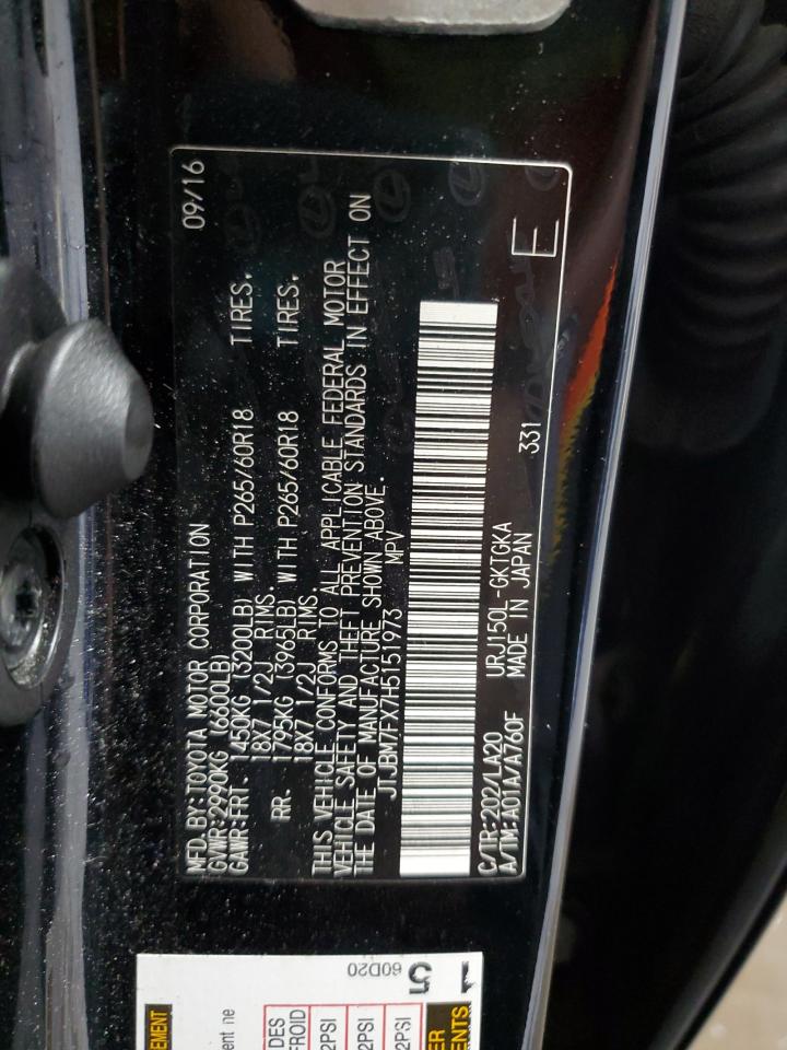 2017 Lexus Gx 460 VIN: JTJBM7FX7H5151973 Lot: 67410655