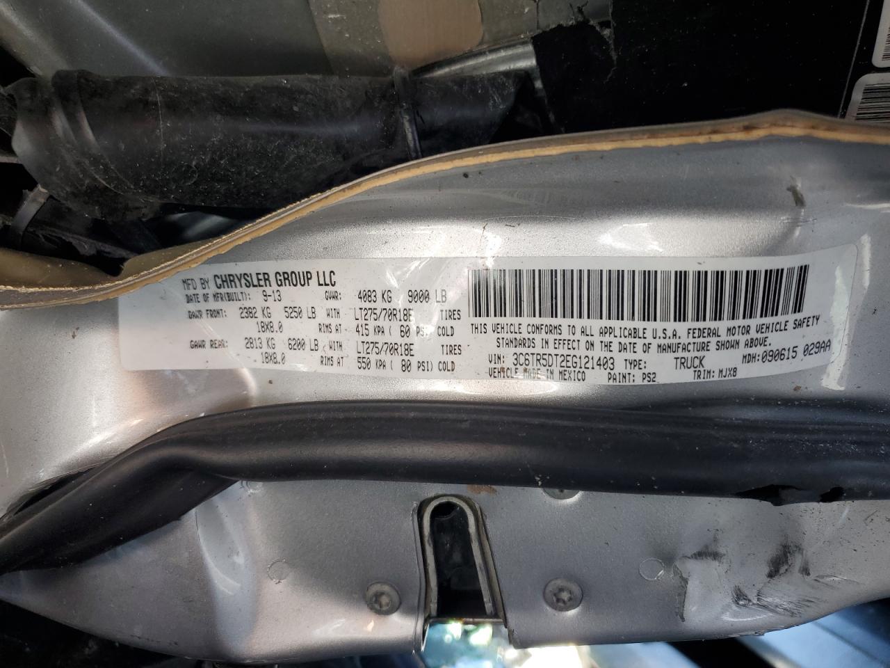 2014 Ram 2500 Slt VIN: 3C6TR5DT2EG121403 Lot: 69184865