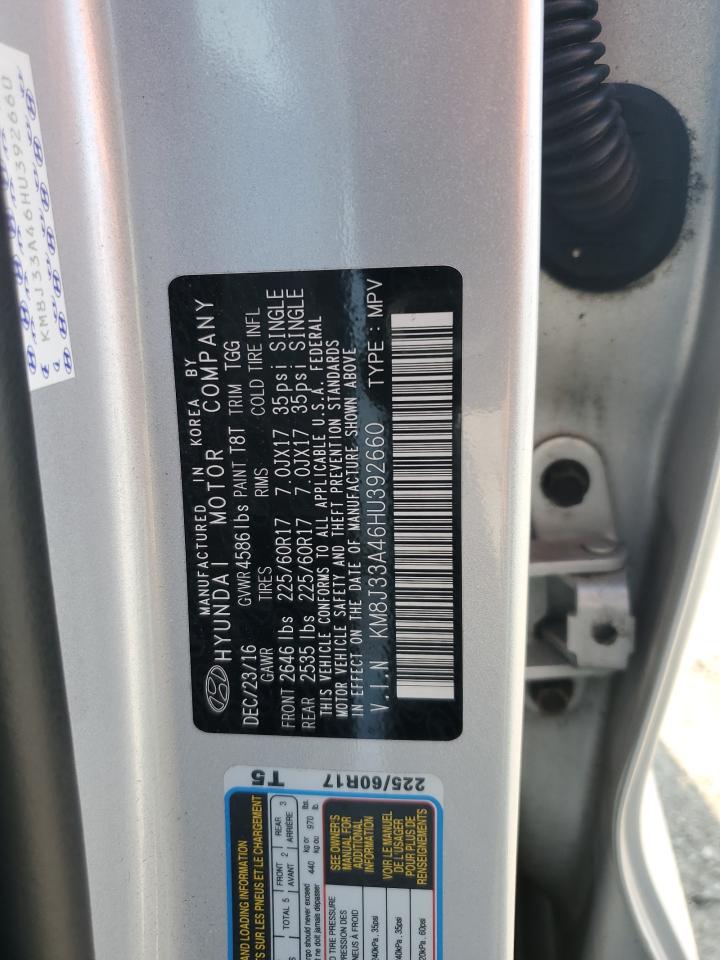 KM8J33A46HU392660 2017 Hyundai Tucson Limited