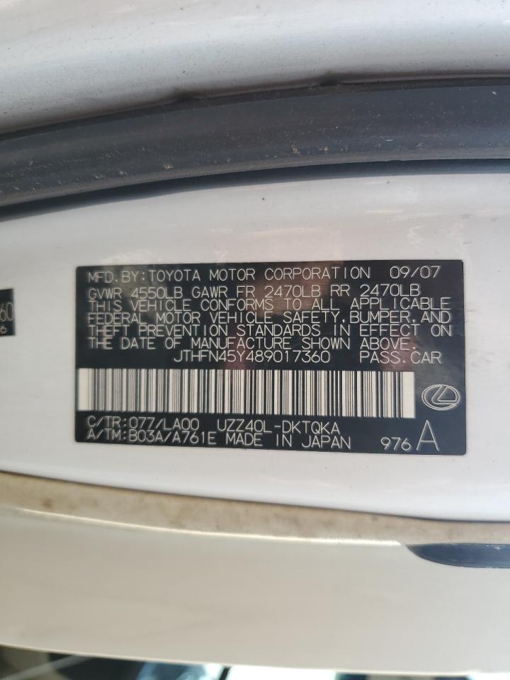 2008 Lexus Sc 430 VIN: JTHFN45Y489017360 Lot: 55609735