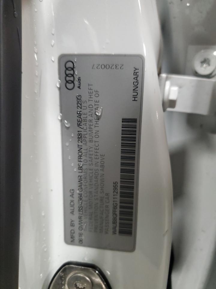 2016 Audi A3 Premium VIN: WAUB8GFF6G1112955 Lot: 69810625