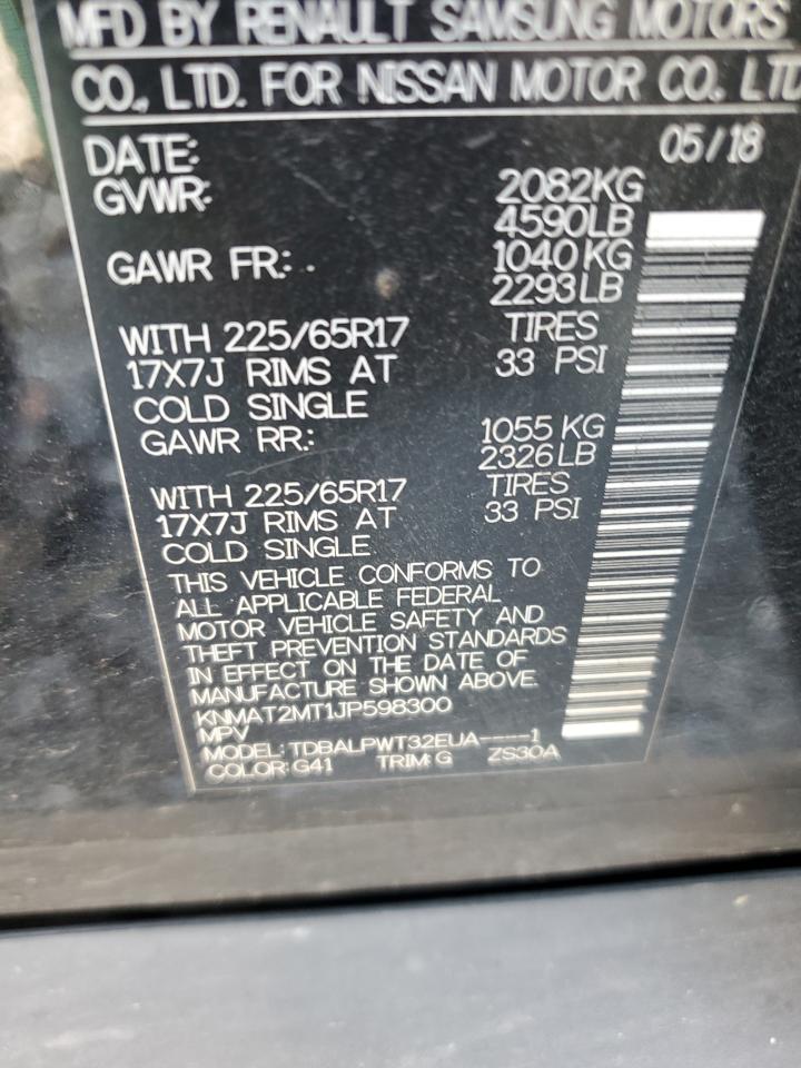 2018 Nissan Rogue S VIN: KNMAT2MT1JP598300 Lot: 69884125