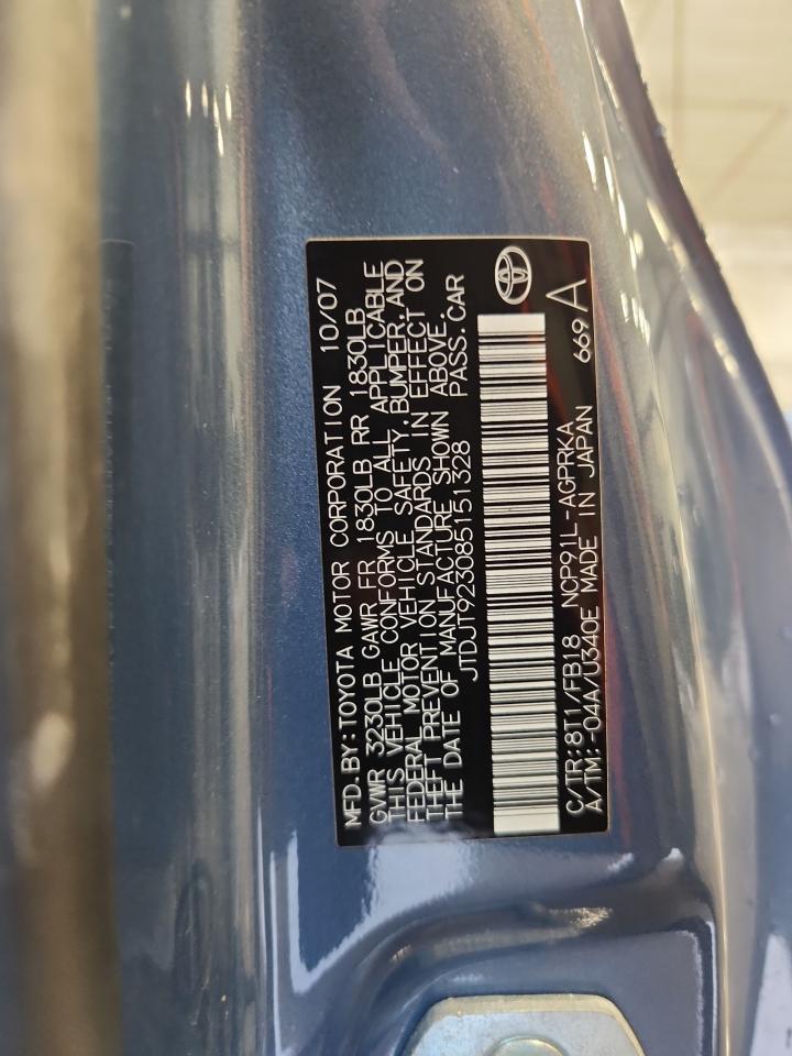 2008 Toyota Yaris VIN: JTDJT923085151328 Lot: 69295835