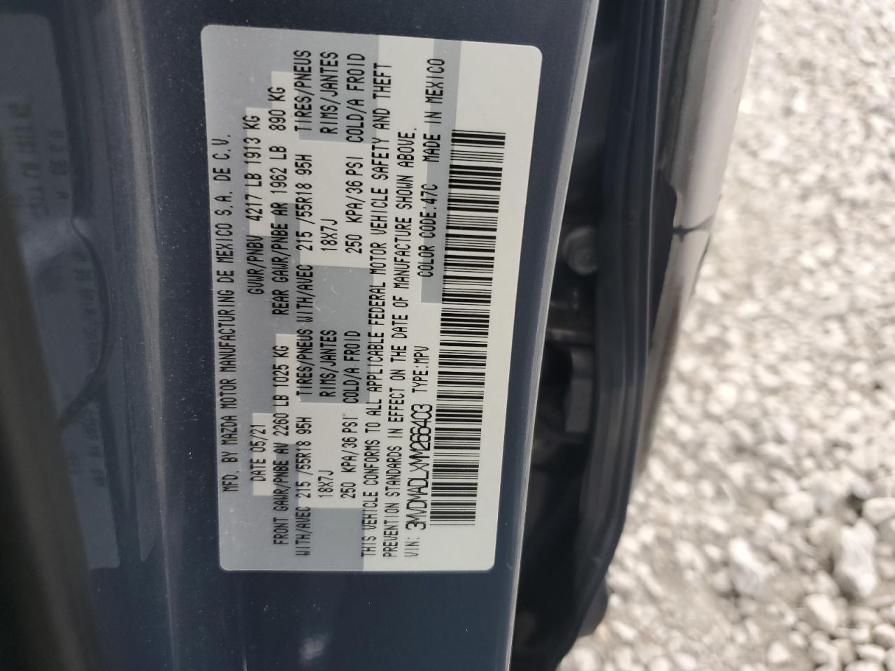 2021 Mazda Cx-30 Premium VIN: 3MVDMADLXMM266403 Lot: 68542515