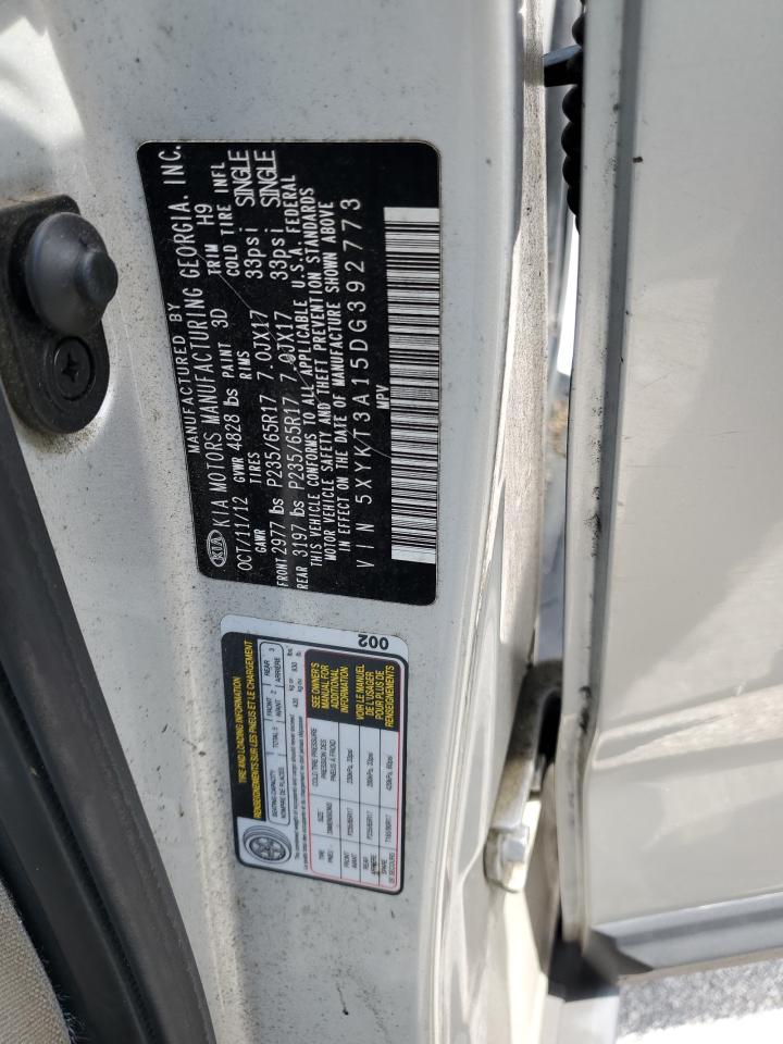 2013 Kia Sorento Lx VIN: 5XYKT3A15DG392773 Lot: 69376955