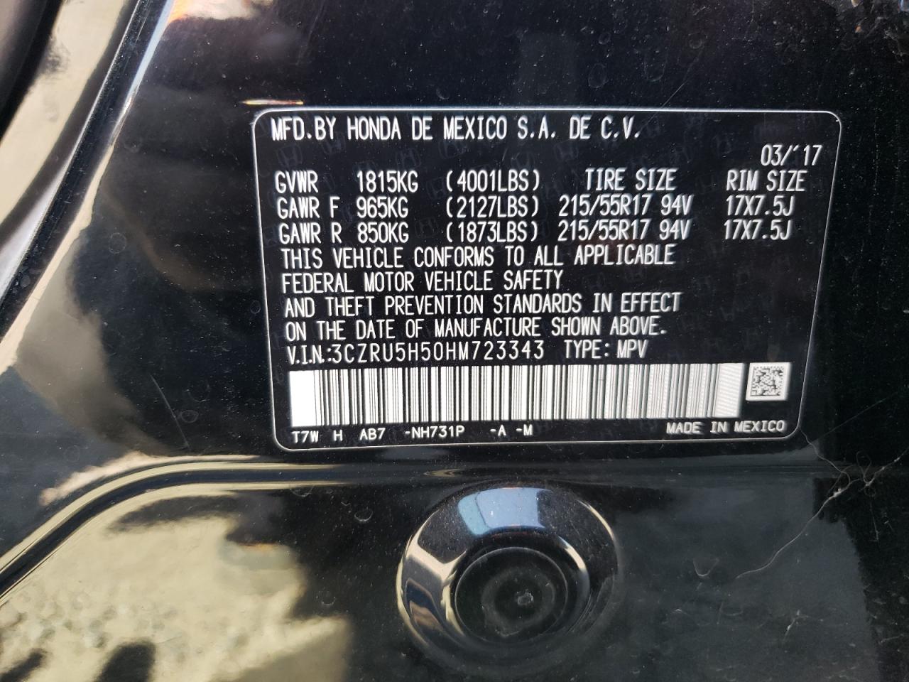 2017 Honda Hr-V Ex VIN: 3CZRU5H50HM723343 Lot: 68877585