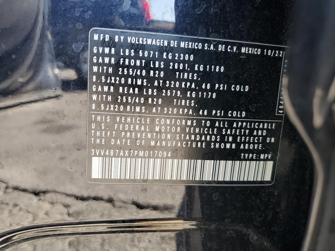 2023 Volkswagen Tiguan Sel R-Line Black VIN: 3VV4B7AX7PM017094 Lot: 68042445