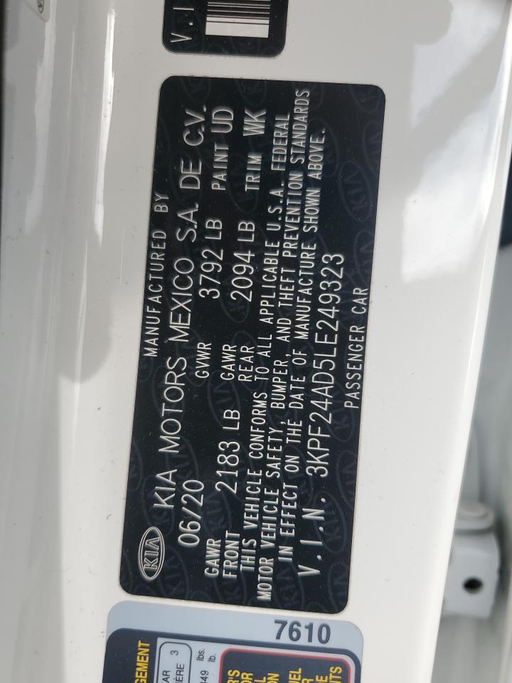 2020 Kia Forte Fe VIN: 3KPF24AD5LE249323 Lot: 70823965