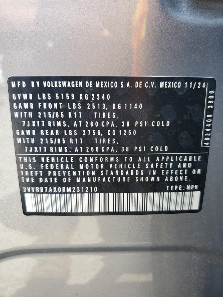 2024 Volkswagen Tiguan S VIN: 3VVRB7AX0RM231210 Lot: 69077045