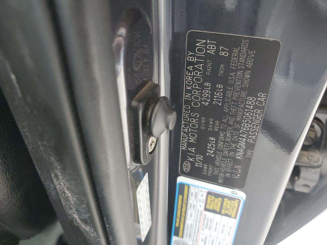 2011 Kia Optima Lx VIN: KNAGM4A76B5061488 Lot: 69352475