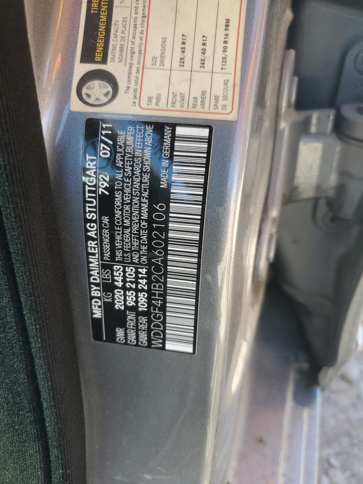 2012 Mercedes-Benz C 250 VIN: WDDGF4HB2CA602106 Lot: 69163495