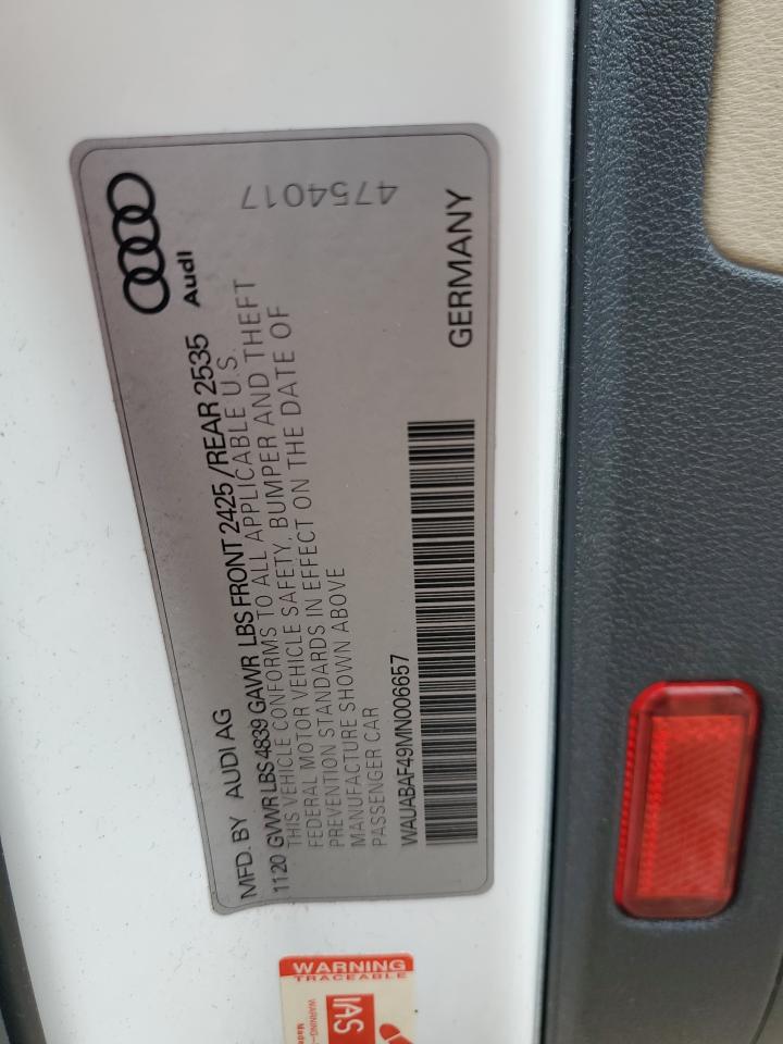 2021 Audi A4 Premium 40 VIN: WAUABAF49MN006657 Lot: 69216605