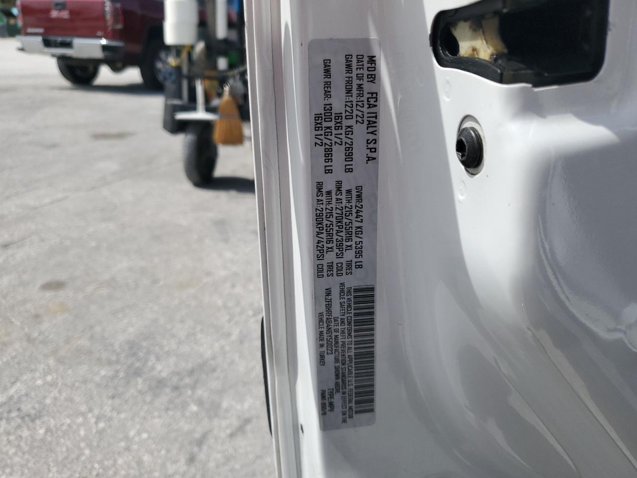 2022 Ram Promaster City Tradesman VIN: ZFBHRFAB4N6Y50023 Lot: 70494165
