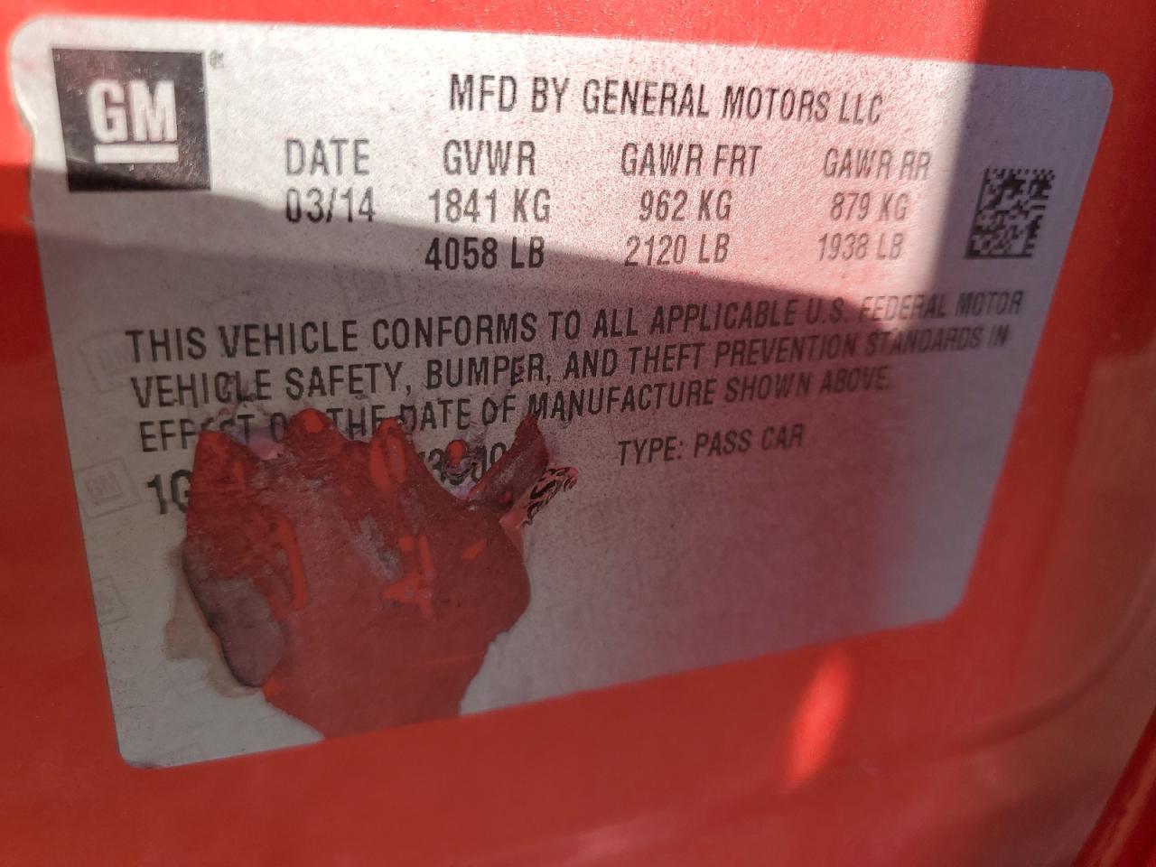 2014 Chevrolet Cruze Ls VIN: 1G1PA5SG5E7330923 Lot: 67464165