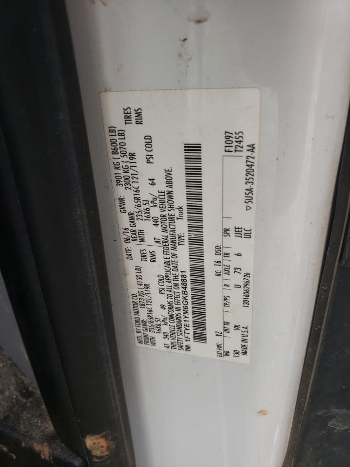 2016 Ford Transit T-150 VIN: 1FTYE1YM6GKB48881 Lot: 80004215