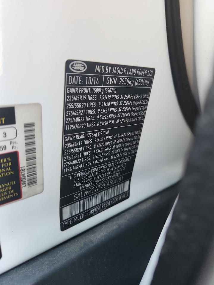 SALWR2WF4EA504181 2014 Land Rover Range Rover Sport Hse