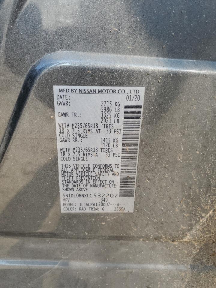 2020 Infiniti Qx60 Luxe VIN: 5N1DL0MNXLC532207 Lot: 67537605