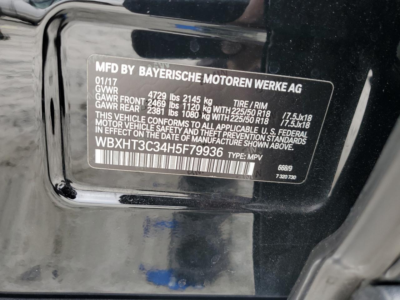 2017 BMW X1 xDrive28I VIN: WBXHT3C34H5F79936 Lot: 67971305