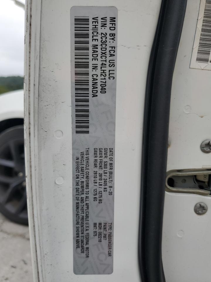 2020 Dodge Charger R/T VIN: 2C3CDXCT4LH217040 Lot: 69871155