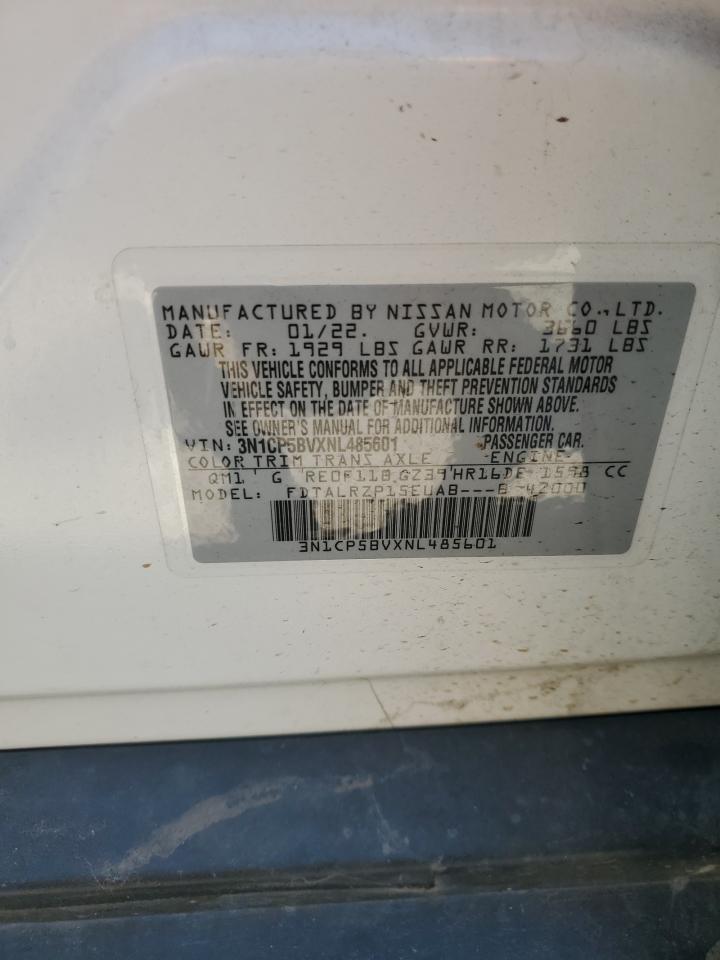 2022 Nissan Kicks S VIN: 3N1CP5BVXNL485601 Lot: 69186185