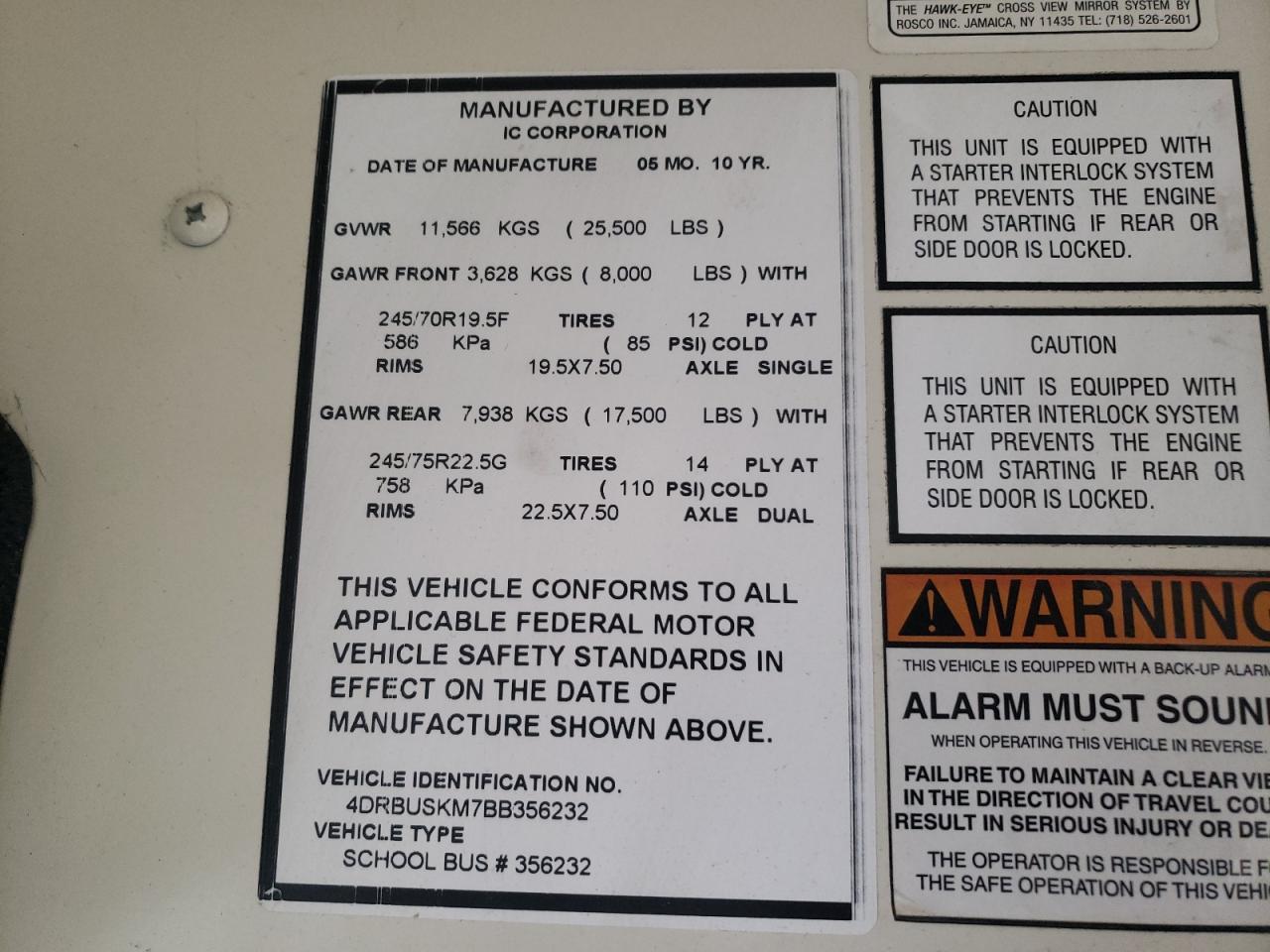 2011 Ic Corporation 3000 Ce VIN: 4DRBUSKM7BB356232 Lot: 69259195